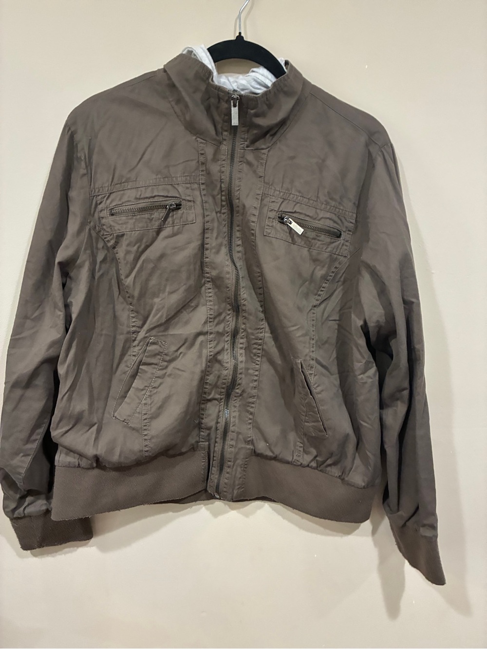torrid Taupe Olive green Bomber Jacket with Zip Pockets